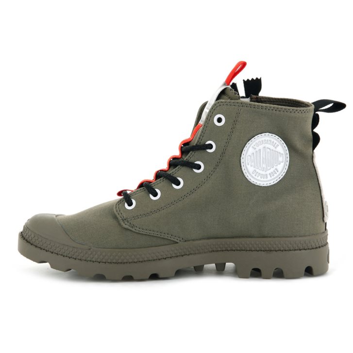 Bottes Palladium Pampa Hi Ticket To Earth Femme Vert Olive | FR GXY542W